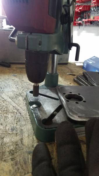 Cutting plates with die grinder bit in drill