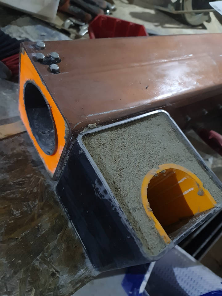 Also filled the rollers with grout