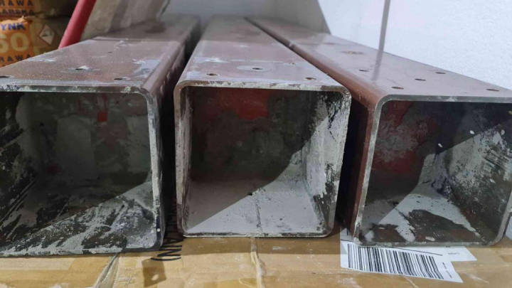 Tubes filled with grout